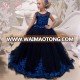 black little flower girls dresses ball gown lace appliques puffy tulle little girls party pageant dresses