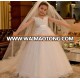 White Wedding Dresses for Little Girl V Neck Tulle Lace Appliques Belt Flower Girls' Dresses