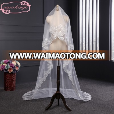 Wedding Veil 3 Meters Long and 1.5 Meters Wide One Layer Soft Tulle Bride Veil