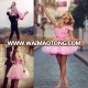 Handmade Flowers Puffy Pink Cocktail Dresses for Women Off the Shoulder Short Prom Dress Arabic